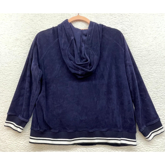 Vintage Reebok Hoodie Womens Large Blue Detroit Pistons Crop Velour 90s Retro - Picture 2 of 13